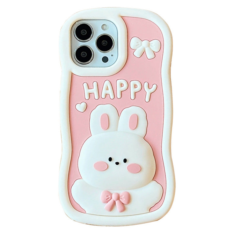 For iPhone 14 Pro Soft Silicone Phone Case Anti-drop Cover Shockproof Cell Phone Shell with Rabbit Decor For iPhone 14 Pro Soft Silicone Phone Case Anti-drop Cover Shockproof Cell Phone Shell with Rabbit Decor
